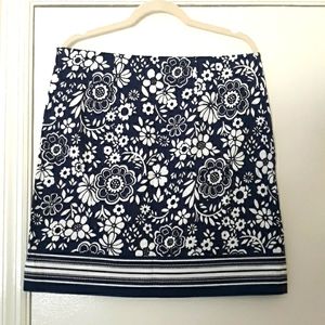 NWT Talbots Floral Cotton Twill Skirt